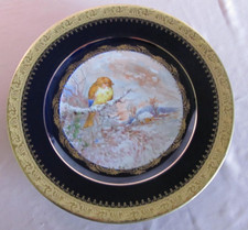 Limoges Porcelain Dessert Plate Bird Decor Snow Landscape