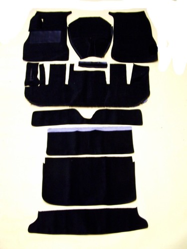 Black velours carpets kit set