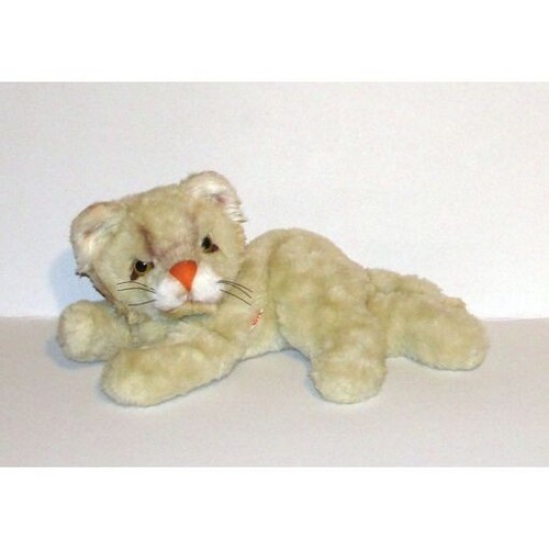 Peluche doudou chat couché - peluche,