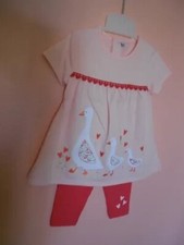 Ensembles Robe + legging bébé fille 3/6 MOIS neuf