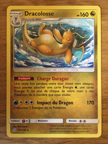 Carte pokémon rare dracolosse - rare,