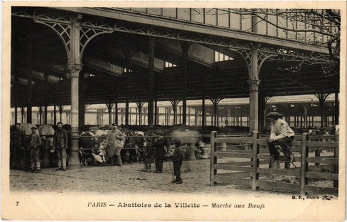 Cpa paris 19e abattoirs la - cpa,