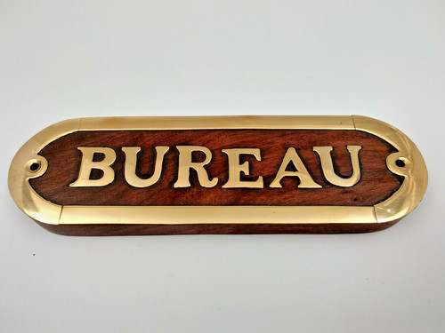 Plaque porte bois laiton - plaque,