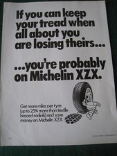 MICHELIN XZX TYRES KEEP YOUR TREAD 1977 ADVERT APPRX A4 SIZE FILE 10