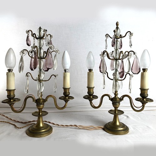 Paire girandoles laiton - de, en