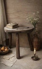 Ancien Tabouret de Trait Pieds