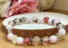 Bracelet Pierre précieuse véritable Amour Quartz rose Tourmaline Cadeau elle