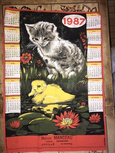 Torchon calendrier 1987 - ,