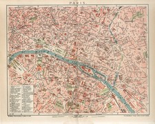 1904 FRANCE PARIS CITY PLAN Antique Map dated