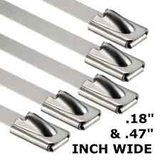 Metal Zip Ties 304 Stainless Steel Heavy Duty Cable 198-400lb 8" 12" 18" 24" 36"