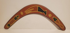 PAINTED WOODEN DECORATIVE TRAVEL SOUVENIR BOOMERANG POSSIBLY AUSTRALIA