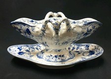 ANTIQUE CREIL AND MONTEREAU EARTHENWARE SAUCE PAN FLORA