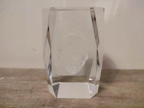 Cristal cube verre - verre, gravure
