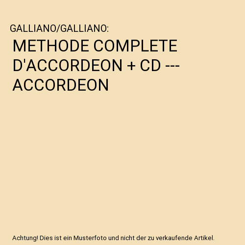 Methode complete accordeon - d'accordeon, +