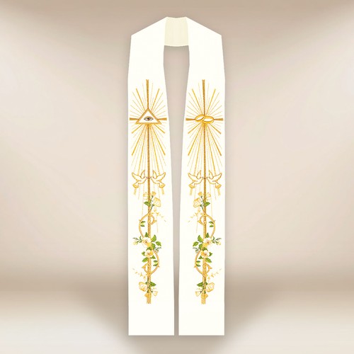 étole brodée mariage - Étole,