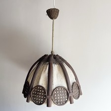 Scandinavian Rattan Pendant Canvas and Cannage 1960 Rattan Chandelier