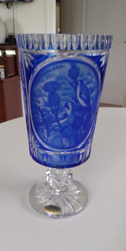 Vase cristal bleu status - cristal, "status"