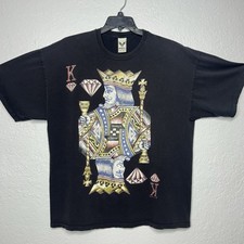Avirex Mens T-shirt King Of Diamonds Poker Graphic Print Black Size 2XL XXL
