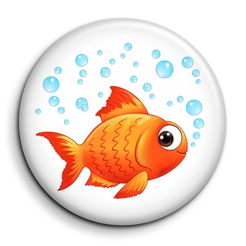 Poisson rouge badge 38mm - badge,