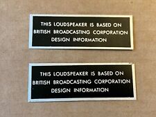 Spendor BC1 Rear BADGE Pair Great Condition Very Early Set BC-1 Foil Cals