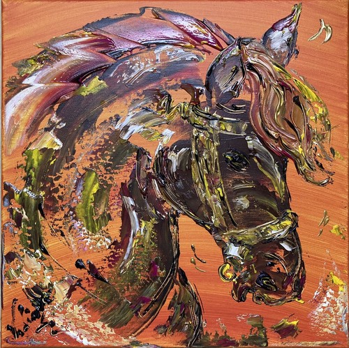Tableau cheval équitation - cheval,