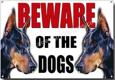 Doberman Beware Of The Chien Métal Signe ,Sécurité,Avertissement,Garde SIGN.A3