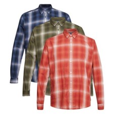 Esprit Hommes Chemise Manches Longues Carreaux Pure 100% Coton Slim Silhouette