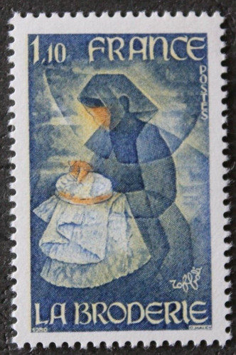 Timbre france la broderie - timbre,
