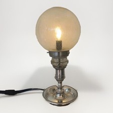 Metal lamp silver bath and glass beautiful base piece late 19th century