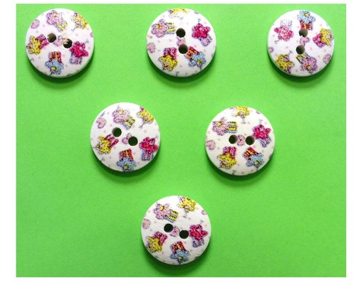 Lot boutons bois rond - boutons, :