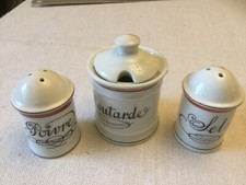 ensemble sel poivre moutarde Porcelaine Auteuil