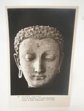 Musee Guimet Tete de Bouddha Art Greco Bouddhique Afghanistan B&W Postcard RPPC