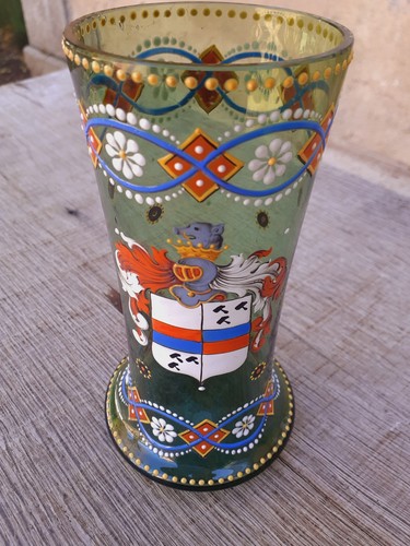 Vase verre émaillé et - en,