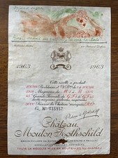 1963 Château Mouton Rothschild Label - Numbered N* 035957