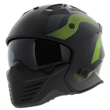 Casque Vito Jet Bruzano noir mat jaune fluo