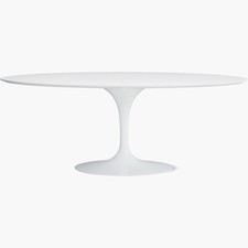 1960s Eero Saarinen for Knoll 78x48 in Oval Tulip Dining Table in White Laminate