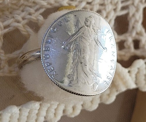 Bague franc argent massif