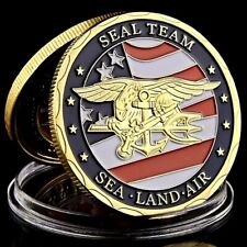 US Navy Seals Seal Team - Pièce Médaille Commémorative plaquée Or (Réf 1)