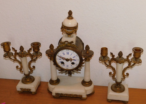 Vintage horloge marbre - horloge,