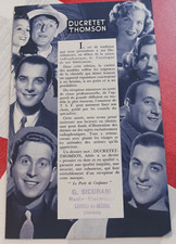 ancien catalogue publicitaire radio ducretet thomson  tourne disque televiseur