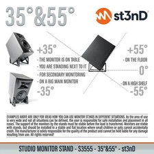 STUDIO MONITOR STAND 35°-55° bureau/étagère pour musiciens, producteurs, DJ