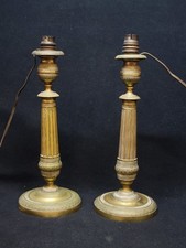 Pair of empire candle holders transformed into lamp feet 