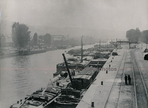 Rouen port péniches - port,