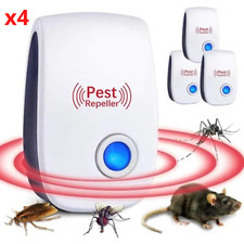 Répulsif Ultrason Anti Moustique Souris Rats Lot de 4 Prises Électroniques
