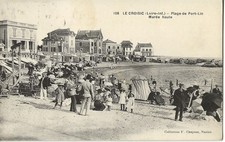 CPA 44_Loire-Atlantique_108_LE CROISIC_Plage de Port-Lin Marée Haute (Convoyeur)