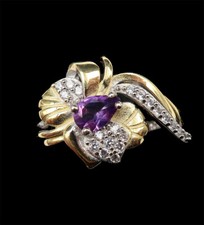 925 Silver Amethyst Floral Ring - Amethyst 925 Silver Floral Ring