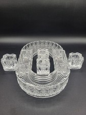 Beautiful RARE Val St. Lambert Crystal 8 Pc. Centerpiece 