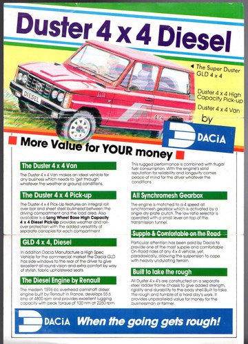 Dacia duster 1990 - 1990-92, uk