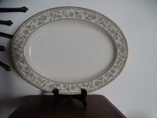 Plat ovale porcelaine Noritake Ivory China décor Miyoshi Japan vintage - 41 cm