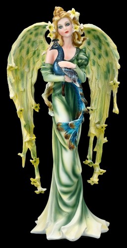 Figurine elfe teao avec paon - figurine,